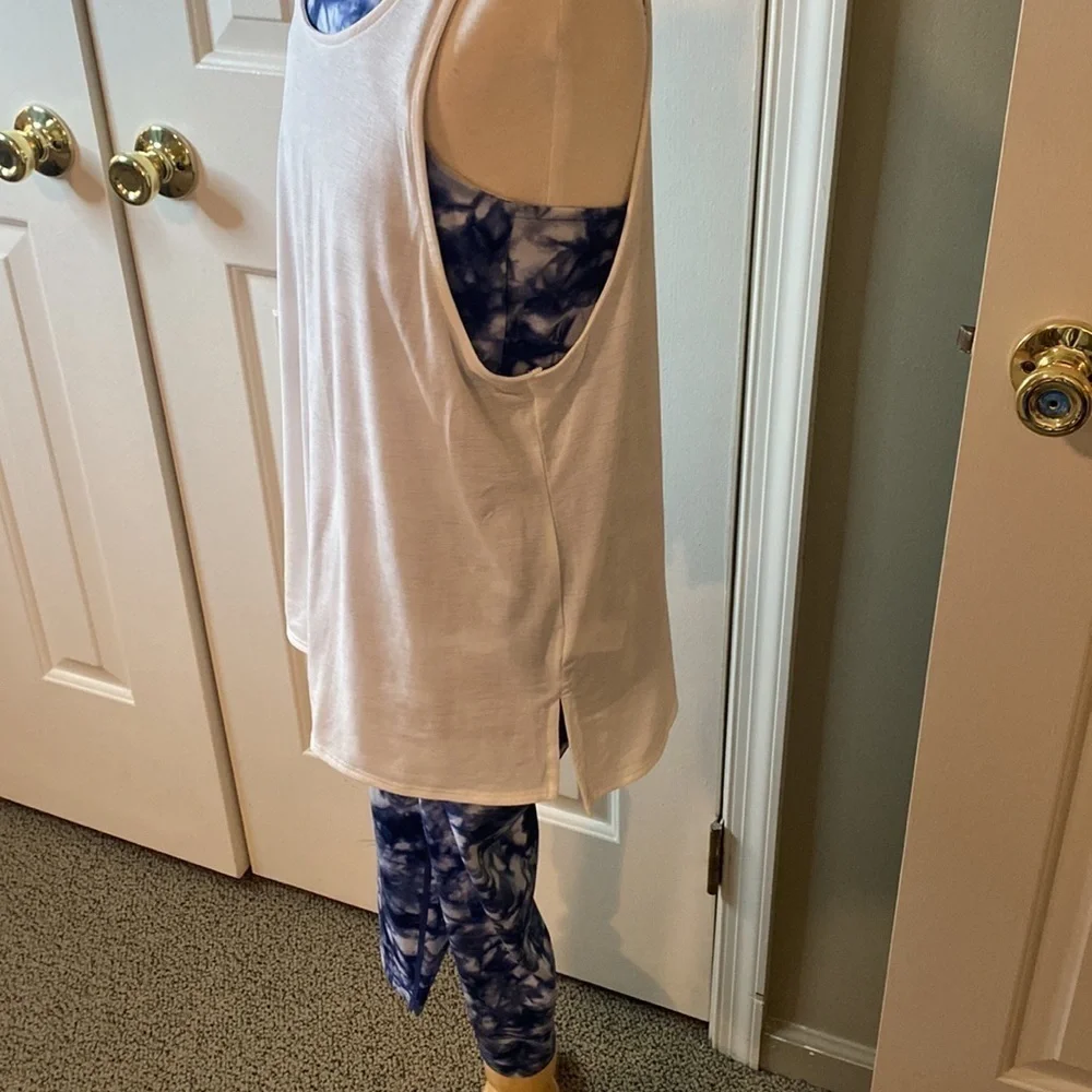 Athleta Girl Cropped Tie Dye Leggings & Tank Top Set Size Girls Large (12)